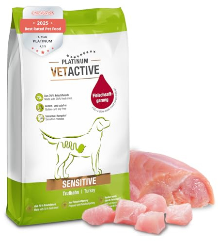 PLATINUM - Alimento para perros VETACTIVE Sensitive de la cocción de jugo de carne - 5 kg de comida para perros seca rica en nutrientes como Barf - especialmente sabroso alimento seco para perros