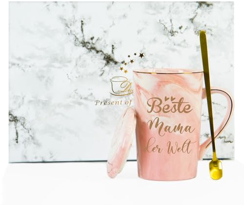 Verdaxis Kaffeetasse Geschenke für Beste Mama Weihnachten, Beste Mama der Welt Tasse, Geburtstagsgeschenk für Mutter, 400ml Kaffeetasse Geschenk für Weihnachten, Muttertag, Geburtstag