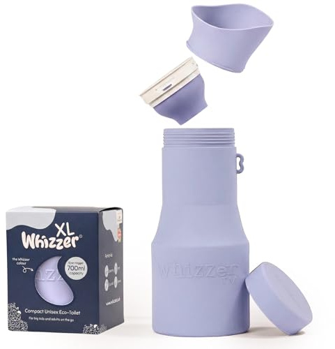 Whizzer™ - Discreet Portable Toilet For Adults - Seen on Dragons Den - Travel Essentials for Festivals, Camping, Caravans & Travel - Silicone Pee Bottle for Men & Women - Portable & Leakproof - 700ml