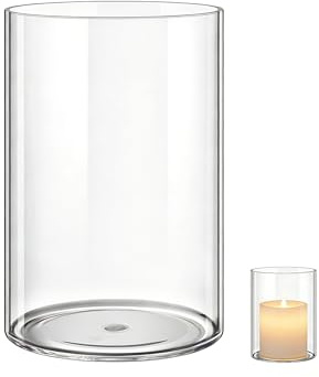 MELEJIA Vasi in Acrilico Rotondo Trasparente, Vaso Indistruttibile Leggero - Diametro 15cm x Altezza 30cm, Vasi Trasparente Resistente per Fiori Freschi/Finti, Decorazione Interna/Esternea