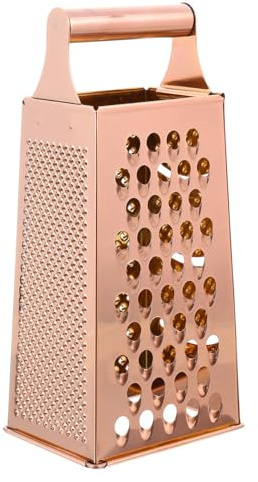 SHINEOFI Rallador de Cocina Multifuncional de 4 Lados en Acero Inoxidable Rosa, Cortador de Verduras Práctico con Recipiente, Cortadora Profesional para Uso Doméstico y Preparación Rápida