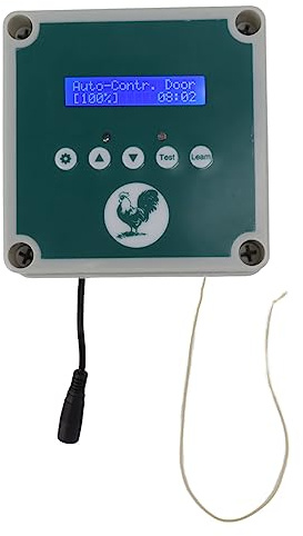 GYZOUKA Kit de Abridor de Puerta Automático para Gallinero, con Clasificación IP44, con Temporizador y Control Remoto para Seguridad en Gallineros (Enchufe europeo)