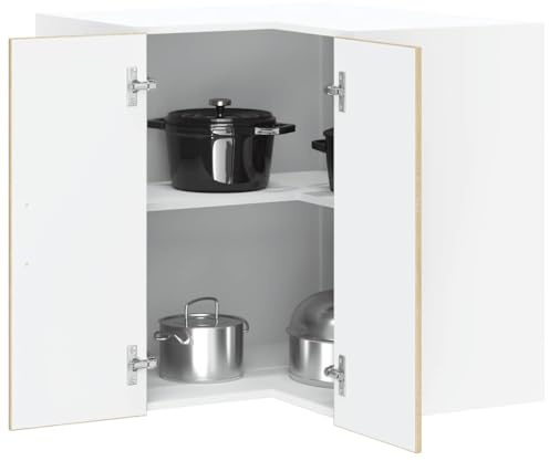 fadaoet Kalmar Küchen-Eckhängeschrank Sonoma-Eiche, Holzwerkstoff, 57x57x60 cm, wandmontiert, mit Türen, ideal für optimierten Stauraum in der Küche