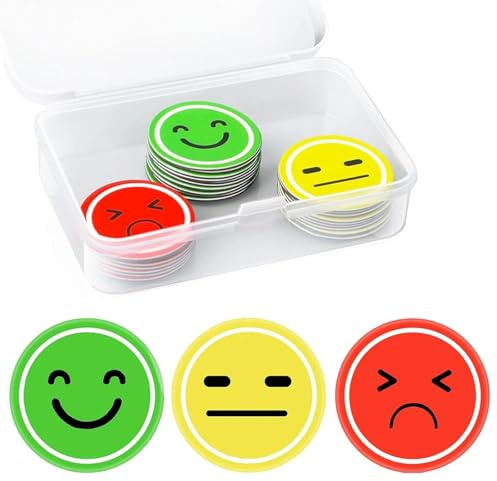 30 Stück Smiley Magnete 25MM Runde Magnete für Magnettafel Mit Aufbewahrungsbox Kühlschrankmagnete Geeignet für Kreative Kommunikation in Schule, Beruf und Alltag
