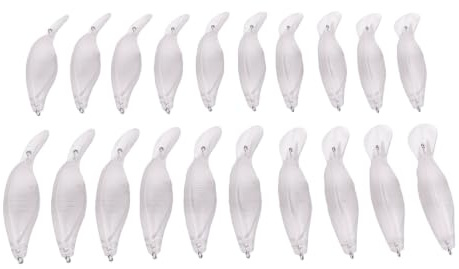 Naroote 20 Stück Transparente Tieftauchköder-Rohlinge Zum Selbermachen, Angeln, Wobbler, 8,8 cm, Unlackiert, Harte Köder für Salzwasser und Süßwasser