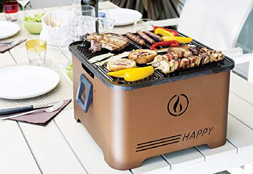 Linea Vz S.r.l Barbecue Grill Happy Portatile Innovativo Funzionamento a Pellet salvaspazio - Corten