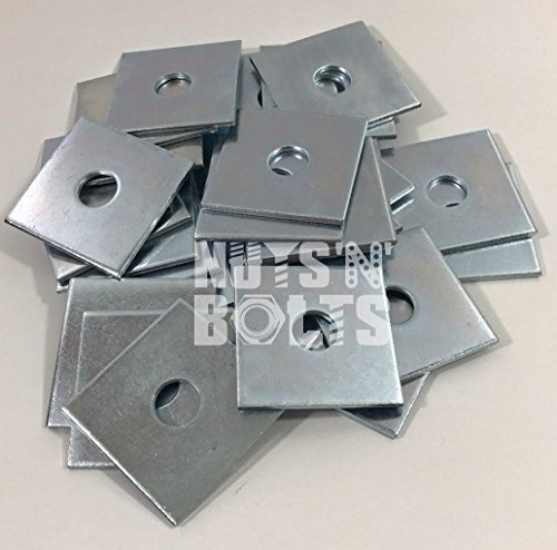M12 x 50 x 50 x 3 arandelas cuadradas gruesas chapadas en zinc – Pack de 20