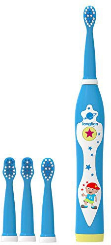 Bomaoer Barn elektrisk tandborste tandvård elektrisk rengöringsborste barn ultraljud uppladdningsbar tandborste baby Sonic tandborste blå färg