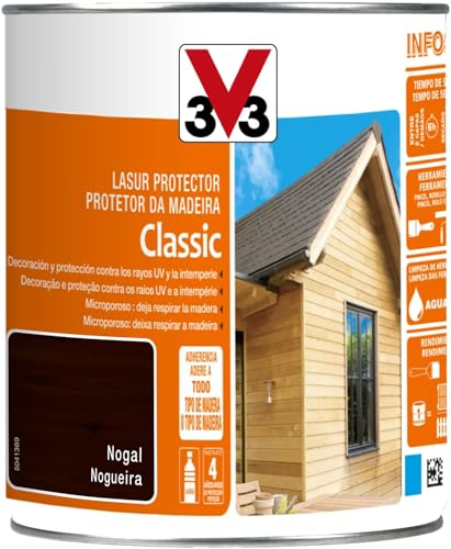 V33 Protector Decorativo De La Madera Classic Satinado Nogal 0,75L