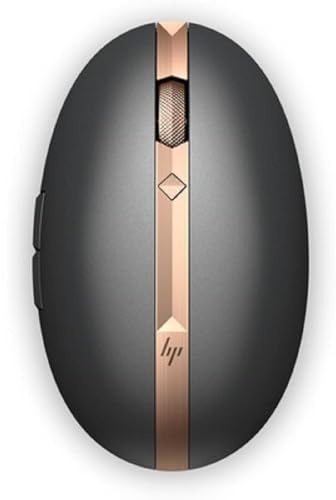 HP - Souris (Ambidextre, Laser, RF Wireless+Bluetooth+USB, 1600 DPI, 100 g, Noir, Cuivre)
