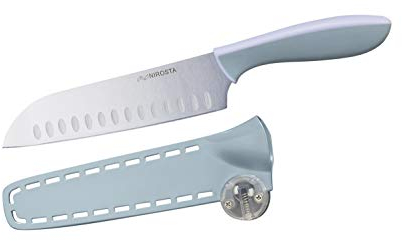 Nirosta Couteau Santoku 18-30,5 cm Eversharp, polypropylène, élastomère, acier CCR+, gris et mauve, 1 pièce
