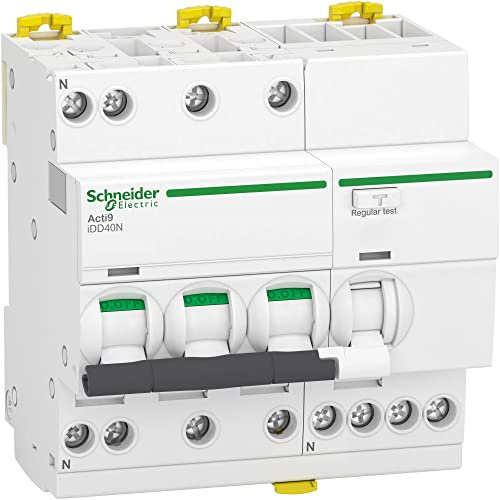Schneider Electric - Acti9 iDD40N - disjoncteur différentiel - 3P+N C 20A 6000A/10kA 30mA type AC - A9DA3720