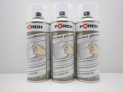 FORCH 1K L248 KlarLack Lack Spray, Hochglanz, für Holz, Metall, Kunststoff, Lack für Holzfurnier, Böden, Küchenschränke, Dekorative Gegenstände, Aerosol, Haushaltslack