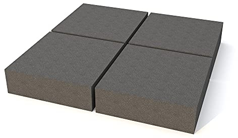 Akustikschaumstoff Breitbandabsorber Selbstklebend - glatt RG26-500mm x 500mm x 150mm - 4er Set 1m² made in Germany