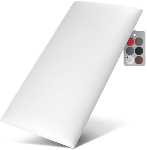 softwalls Wandkissen Leder mit 50mm Polsterung - Bett Kopfteil Wandpolster - Wandverkleidung - Wandpaneele | 60 x 30 Weiß