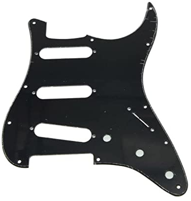 KAISH 11 Loch ST/Strat Style Pickguard SSS Pickguard für Stratocaster/Strat Made in USA/Mexiko schwarz 1-lagig