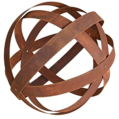 ESTEXO Edelrost Dekokugel Rostkugel Gartenkugel Kugel Metallband Bandeisen Gartendeko Rost Metall 50 cm