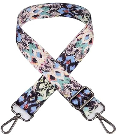 Längenverstellbarer Schultergurt für Taschen, 80-140cm 3.8cm Breit Taschengurt Bunt Muster Schulterriemen mit Karabiner Taschenriemen Mädchen DIY Taschenzubehör für Schultertasche und Handtaschen,#1