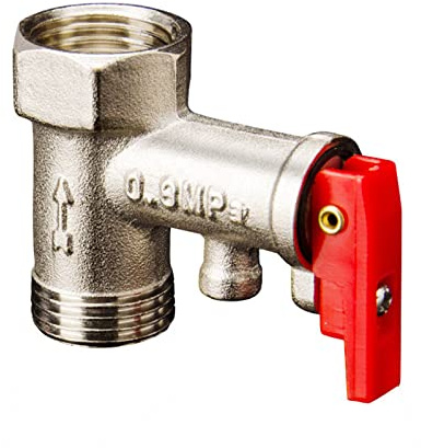 Messing Vernickeltes Sicherheitsventil,Druckentlastungs Rückschlagventil,Pressure Relief Valve,Sicherheitsdruckbegrenzungsventil,für Elektrische Haushaltssicherheitsventile 0.8MPa Rot Tokaneit