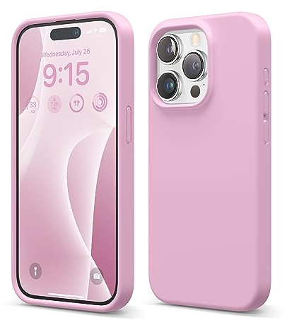 elago Silikon Hülle für iPhone 15 Pro | Premium Silikon Handyhülle, Ganzkörper Schutzhülle [4 Lagige Stoßfeste Struktur], Mikrofaserfutter (Heiße Rosa)