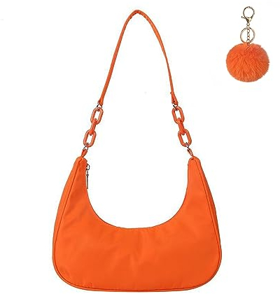 Umhängetasche Damen Handtasche, handtasche vintage, 90s Women's Shoulder Bag, Tasche Kleine Segeltuchtasche y2k Fashion Handtaschen für Frauen (Orange)