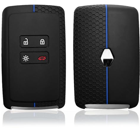 Kesiku Renault Schlüsselhülle für Clio Kangoo Talisman Espace Dacia Duster Sandero Grand Scenic Kadjar Megane Zoe Captur Schlüssel, Dacia Schutzhülle, Silikon Autoschlüssel Hülle Renault Schwarz Blau