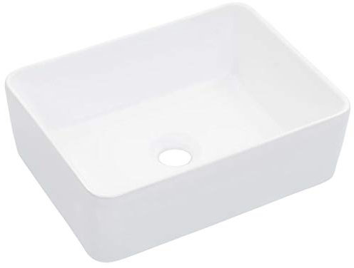 Brokky Lavandino 40x30x13 cm in Ceramica Bianco-Ceramica,Finitura Bianco Lucido - Lavandino Design Moderno Bacinella Lavamani Lavello Sanitari Bagno