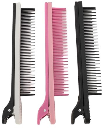 Peigne à Pince Taquin avec Peigne à Pince, Pinces à Cheveux Antidérapantes pour Couper, Mèches, Outils de Coiffage, Séparation, Fixation de Peigne en Fer Plat pour Coiffeur