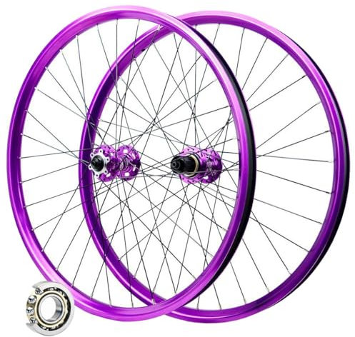 LPYDWZ MTB Laufradsatz 26 Zoll 27,5/29 Zoll, Aluminiumlegierung HG Scheibenbremse 120 Lila Vorder und Hinterrad Mountain Bike Räder for 7-12 Gang Kassette 2130 G(9 * 100MM/10 * 135MM,26 INCH)
