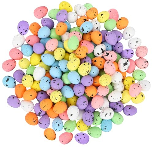 JUNEBRUSHS 120 Pcs Decorative Easter Eggs Easter Mini Eggs Pastel Easter Eggs Foam Speckled Eggs Easter Bird Eggs for Basket Fillers Spring Party Favors Home Centerpiece Decor