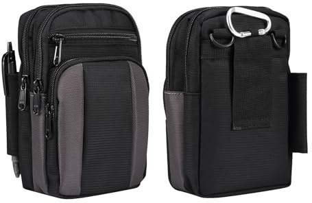 Handy Schultertasche Klein mit Reißverschluss, Handy Gürteltasche mit Clip Herren, Damen Männer Umhängetasche Multifunktionale Herrentasche zum Umhängen Handyhülle Kuriertasche Brusttasche Handytasche