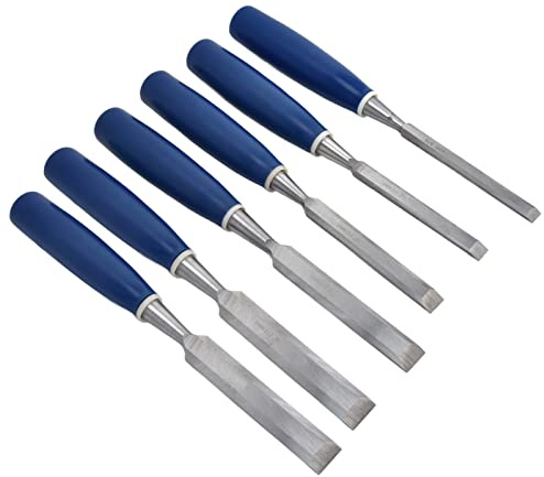 Fdit Herramienta de Cincel de Madera -Juego de Cincel de Carpintería de Acero Robusto de Acero Robusto para Carpinteros Profesionales, de Madera 6pcs