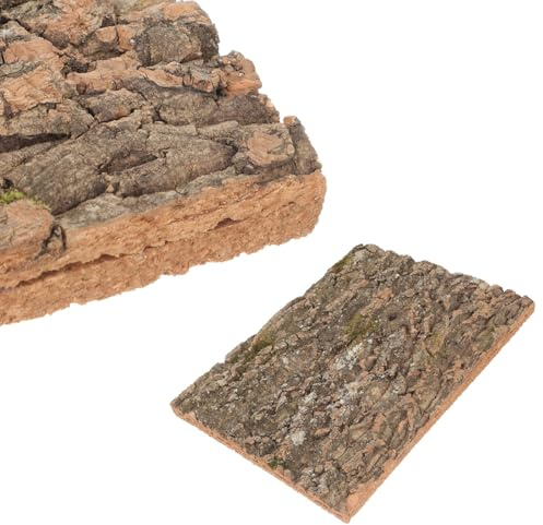 Sosoport Korkrindendekor für Reptilien, Dekorative Rückwand aus Kork | Terrarium Korkdekor, Kaffeebraune Optik mit Harter Struktur, Äste Terrarium