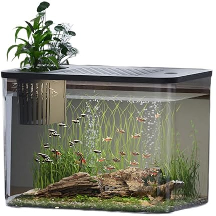 Auslaufsichere, goldfarbene Aquarien, leicht zu reinigen, ökologische Fischtanks für Zuhause, Wohnzimmer und Büro, Dekoration, Fischglas