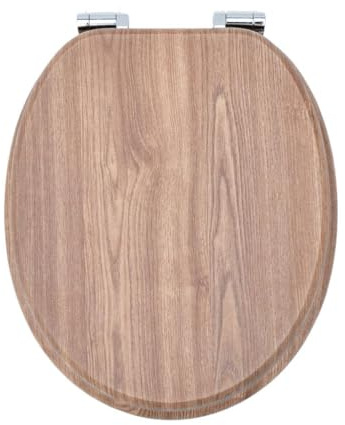 SAINOS MDF-Toilettensitz mit Soft-Close-Mechanismus, O-förmiger Toilettensitz mit verstellbaren Scharnieren aus Zinklegierung Verhindert Rostbildung, 180kg Tragkraft Ergonomisches Design
