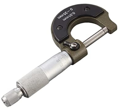 micrómetro, 0-25 mm de 0.01 mm Herramienta de micrómetro métrico con metal for la herramienta de calibre mecanista