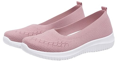Ballerina dam bekväma - båtskor dam espadriller andningsbara skor låga skor slip-ins-stor entry sneaker slip on lediga sandaler med nät espadriller