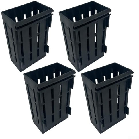 Aquarium-Pflanzenhalter-Set, 4 Stück, PP-Befestigungen für Aquarien, Aquaponische Pflanzen, Anbau und Aquascaping, sichere Klemme für Glas bis zu 1 cm, verbessert (schwarz)