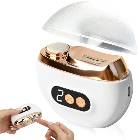 Swiftctrl Cortauñas Eléctrico 2026 Nuevo 3 en 1, corta uñas electrico recargable USB automático con 3 velocidades, cortador de uñas pulido de luz LED, para bebés, adultos, ancianos