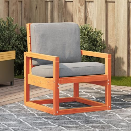 Frdhee Balkonstuhl Gartenmöbel,Gartenstuhl Wachsbraun 57,5x63x76 cm Massivholz Kiefer für Rasenfläche, Hof, Veranda, Arbeitsbereich, Eingangsbereich
