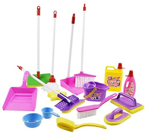 Reinigungsspielzeug-Set für Kinder – Rollenspiel mit Sprühbesen, Mopp und Kehrschaufel für Kinder im Alter von 3–6 Jahren