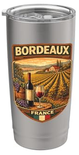 Bordeaux Francia Souvenir Bordeaux Regalo Viaggio in Francia Bicchiere termico in acciaio inox doppia parete