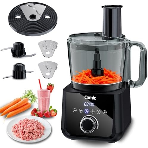 Camic Robot da cucina multifunzione 1500 W - Robot da cucina compatto con ciotola 2,5 l, 6 funzioni, PowerChop, disco 3 in 1, facile da montare per una varietà di compiti da cucina