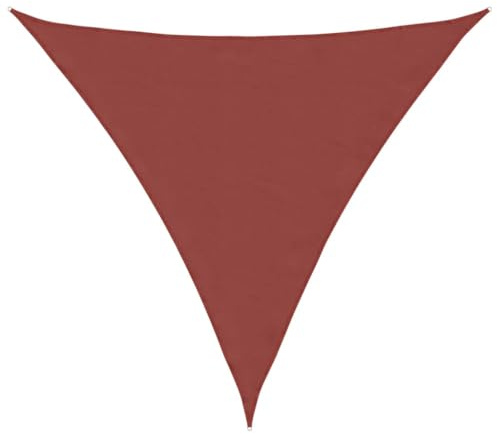 vidaXL Sunshade Sail – Large 5x5x5m Triangular Sun Shade – Terracotta Colored PU Coated Oxford Fabric – Easy Assembly, UV-Protected & Water-Resistant