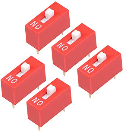 uxcell 5 Pcs Red DIP Switch 1Positions for Circuit Breadboards PCB