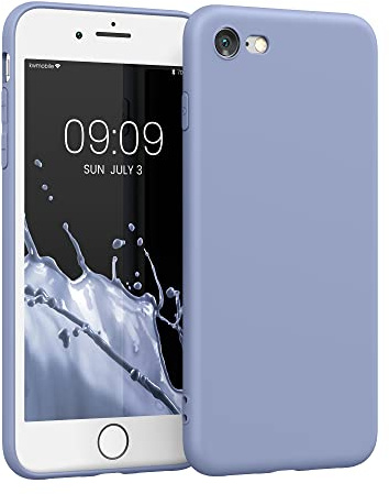 kwmobile Handyhülle für Apple iPhone SE (2022) / SE (2020) / 8/7 Hülle - weiches Handy Silikon Case - Schutzhülle Cover - Lavendelgrau matt