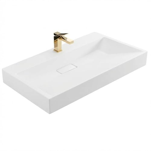 Rea Lavabo à poser, blanc brillant, rectangulaire, 46 x 100 cm, élégant (100 cm)