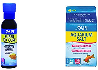 API White Spot Cure Freshwater and Saltwater Fish Medication, 118 ml & AQUARIUM SALT Freshwater Aquarium Salt 453-Gram Box