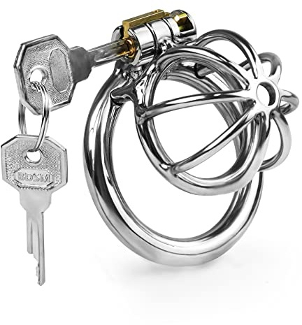 Keuschheitsgürtel für Männer,Metall Peniskäfig mit Cockringe Bondage Chastity Cage Fetisch Sexspielzeug für Männer keuschheitsgürtel für herren sex spielzeug für die männer(Ringgröße:50mm)