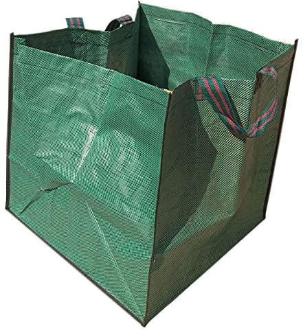 OUMIFA Yard Waste Bags 2 stücke Heavy Duty Home Große Kapazität Square Rasenpark mit Griffen Garten Abfallbeutel zum Sammeln von Blättern Grüner Hof Gartensack Laubsack